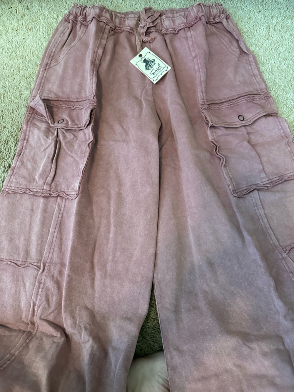 NWT EASEL FADED PLUM CARGO PANTS - Picture 5 of 7